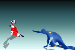 Brexit: ironic illustration of snob UK leaving desperate EU