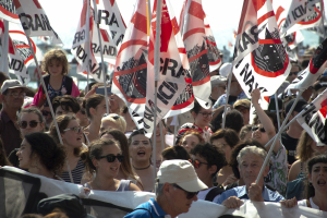 Venice, Italy, 08.06.2019 Protesters against cruise ships in Venice