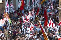 Venice, Italy, 08.06.2019 Protesters against cruise ships in Venice